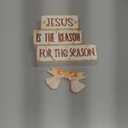 Britimes 4 Pcs Christmas Tiered Tray Decorations Set Jesus Angel Stack Block Signs Faith Christian Religious Holiday Decor for Table & Home Office (Jesus Reason)