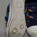 EUXTERPA Kids Toddler Sneakers Boys Canvas Shoes Walking Sneaker with Easy Fasten Strap, Navy Dinosaur, Toddler Size 8