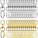 60PCS Keychain Making Supplies, Lobster Claw Clasp with Key Rings, Keychain Making kit Including 30PCS Keychain Clip Hooks and 30PCS Key Chain Rings for Crafts