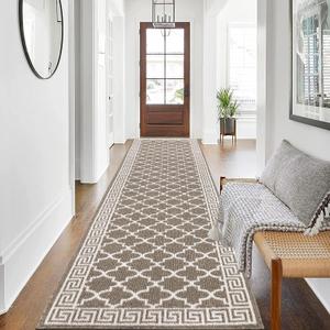 Pauwer Hallway Runner Rug 2'8"x10' Washable Kitchen Runner Rugs Non Slip Entryway Rug Long Door Mat Indoor Entrance Absorbent Laundry Room Floor Mat Carpet Doormat Front Door Rug, Brown
