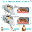 Stainless Steel Cat Litter Box with Lid, Extra Large Metal Litter Boxes for Big Cats & Kitten, XL High Sided Litter Box,Odorless,Non-Stick,Easy Cleaning, Step & Scoop Included (XXL-2PK, Count, 2)