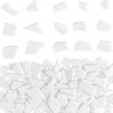 Youway Style White Mosaic Tiles for Crafts Bulk,200g Broken Glass Pieces for DIY Spring Mosaic Art Kit Decor,Garden Mosaic Supplies