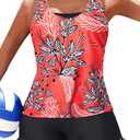 YONIQUE Women's Swimsuit Red/Black 18W