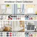 Amzdecor Grey White Buffalo Plaid Valance Linen Sheer Cafe Curtain Buffalo Check Plaid Rod Pocket Rustic Farmhouse Kitchen Window Treatment for Living Room Bedroom,1 Panel, 55''x15'',Silver Gray White
