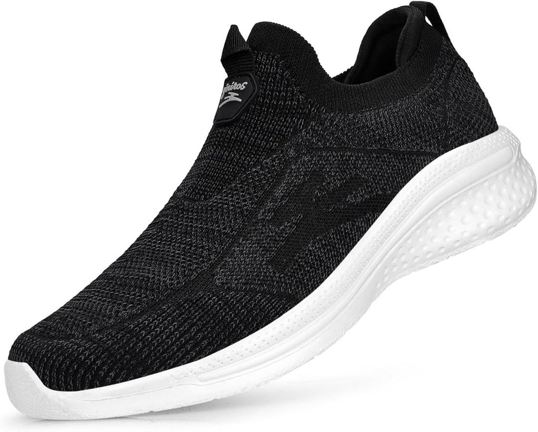 Women's Walking Shoes Lightweight Comfort Workout Casual Non Slip Fashion Sneakers (8.5, Black White)