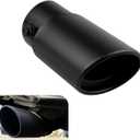 Stainless Steel Inlet Exhaust Tip, Adjustable 2.75-3" Car Exhaust Tip, Heavy-Duty Auto Exhausts Pipe Tail Throat Tailpipe, Black Powder Coated Auto Replacement Exhausts Pipes, for Most Car