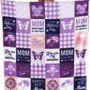 SOCHOW Giftable Throw Blanket for Mom, Super Soft and Cozy Gift for Birthday, Mother's Day from Daughter Son, Best Mom Ever Present Blanket, 50 x 60 inches, Purple