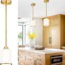 Beionxii Brushed Gold Pendant Lights Kitchen Island, Modern Kitchen Pendant Lighting Over Island, Hanging Lights with Clear Glass for Sink, Dining Room, Entryway, BX-PL02BG (1 Pack)