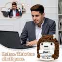 2 x Valentines Day Birthday Dad Gifts from Daughter Son Wife for Dads Fathers Men Present, I Love You Dad Gift for Daddy Papa Bonus Step Father, Crochet Hedgehog Gift Ideas