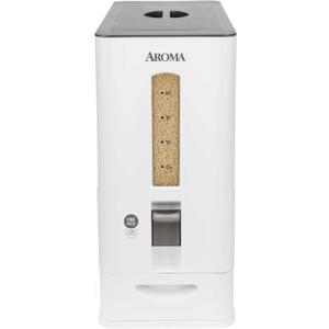 Aroma Housewares 27lbs Large Rice Dispenser, 7.25 x 16.5 x 16.5 inches, White