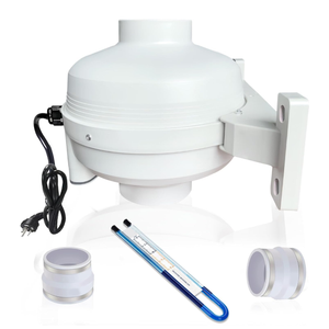 4x3 Inch Radon Mitigation System Kit, Quiet 260CFM Radon Mitigation Fan Inline Duct Fan IP67 Waterproof with soft joint and manometer, High Airflow Exhaust Fan for Indoor Outdoor