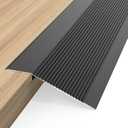 Floor Transition Strip - Aluminum Transition Strips Threshold Ramps for Doorway Aluminum Floor Reducer Molding for Carpet/Entry Door/Tile/Threshold/Wheelchair (Black, 48''x4'')