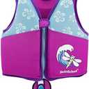 SwimSchool Kids Swim Trainer Vests for Toddlers Ages 4-6 – Boys/Girls – Multiple Colors/Styles – Learn to Swim Floaties