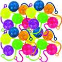 Fun Express Mini Neon Water YoYo Balls Bulk Set of 24 - Party Favors for Kids Birthday Goodie Bags | Prize Box Toys for Kids Classroom Treasure Box Prizes | Pinata Stuffers Carnival Prizes Ages 3-12