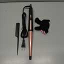 Hair Curling Wand, 0.5-1Inch Tapered Curling Iron, Professional Ceramic Hair Curler Wand with Heat-Resistant Glove, Dual Voltage (Pink) (Gold)