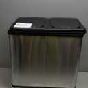 iTouchless 16 Gallon Touchless Trash Can and Recycle Bin, Stainless Steel, Dual-Compartment (8 Gal each), Kitchen Recycling and Garbage