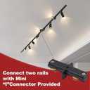 39FT H Track Lighting Rails Black, H Type Track Lighting Rails Kit with End Caps and Live End Feed Connector, Compatible with 3-Wire Single Circuit H Style System