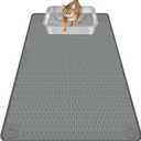 Cat Litter Mat, Extra Large 40" x 28" Silicone Mat Litter Trapping Mat for Scatter Control, Soft on Kitty Paws, Easy to Clean (Dark Gray)