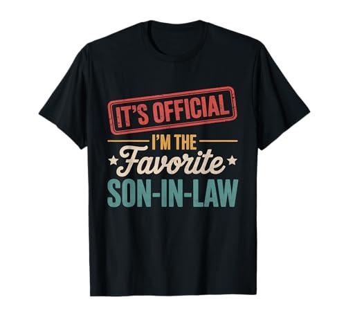 It's Official I'm The Favorite Son in Law Mens Fathers Day T-Shirt,  M