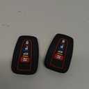 2PCS Snugfit Key fob Cover for Toyota 2020 2021 2022 Toyota RAV4 XLE Camry Hybrid XSE Corolla Avalon Smart Ke (Silicone, Blue & Black)