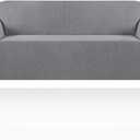 PrinceDeco Stretch Sofa Cover Slipcover Couch Covers for 3 Cushion Couch Furniture Protector Sofa Covers with Non Slip Elastic Bottom Dogs Pet Friendly Fitted (Sofa, Dove)