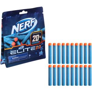 NERF Elite 2.0 20-Dart Refill Pack, 20 Official Nerf Elite 2.0 Foam Darts, Compatible with All Nerf Blasters That Use Elite Darts, Kids Stocking Stuffers (Standard)