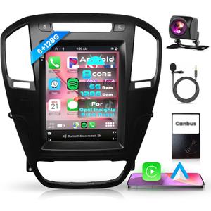 6G+128G Android Car Radio for Buick Regal 2009-2013, Rimoody Car Stereo CarPlay Android Auto 9.7 inch Vertical Touchscreen GPS WiFi Mirror Link Bluetooth FM/RDS EQ USB + Backup Camera