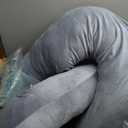 Cute Castle Pregnancy Pillows, Soft U-Shape Maternity Pillow with Removable Cover - Full Body Pillows for Adults Sleeping - Pregnancy Must Haves - Jumbo 57 Inch - Grey