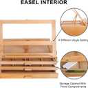 Vencer Adjustable Wooden Artist Table Easel with 3-Drawer Storage Box,Portable Wood Artist Desktop Case with Book Stand,Store Pencil, Paint,Marker Set,VAO-013