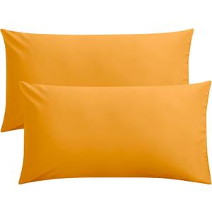 King Pillow Cases Set of 2, Soft Microfiber Pillow Covers with Envelope Closure, Wrinkle, Fade and Stain Resistant Pillowcases, 20x36, Ginger Yellow