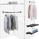 7RiversART Heavy Duty Portable Gridwall Display Panels – 3 × 2' × 6' Black Metal Wall & Freestanding Display for Retail, Trade Shows, Art Studios, Garage & Home Organization, White Finish