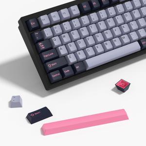 8008 PBT Double Shot Keycap Set,174 Keys Retro Blue Custom Key Cap Keycaps 60 Percent Cherry Profile Keycaps for 61/64/68/84/87/100/104/108 Mechanical Keyboard
