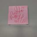 Pink Bow Christmas Wooden Box SignHO HO HOPink Christmas Decorations, Christmas Office Decorations for Work Desk, Christmas Gifts for Women 5x5 Inch