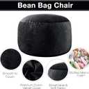 EDUJIN Large Bean Bag Chair, Memory Foam Bean Bag Chairs for Adults with Filler Included, Ultra Soft Dutch Velvet Fabric, Bean Bag for Living Room - 6 Foot, Black
