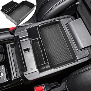 EDBETOS Center Console Organizer Tray Compatible with Ford Explorer Accessories 2020 2021 2022 2023 2024 2025 Interior Secondary Armrest Storage Glove Box Divider Insert ABS Material, Black Trim