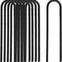 8 Inch Rebar Stakes Heavy Duty, 10 Pack Garden Stake U-Hook, Electrostatic Rust Proof Metal Stakes for Tent, Landscape,Outdoor Decorations, Fabric Ground Cover, Tube Fixing (Black)