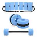 Soulchen Pool Exercise Set Including Long Aquatic Exercise Dumbbells,Pool Ankle Weights,Swim Belt,Water Aerobics Water Aerobics Equipment Set for Full Body Swim Training Kit(Blue,Large)
