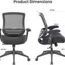 BOLISS Office Chair Mesh Ergonomic Super Soft Thick and Wide Cushion Computer Desk Chair Height Adjustable Arms and Lumbar Support Reduce Back Pain (Black), 28.1 inches x 25.4 inches x 37 inches