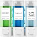 Shampoo and Conditioner Dispenser Wall-Mounted Shower Soap Dispenser, No-Drill Installation, Lockable, 900 ml Capacity,for Bathroom & Hotel or Airbnb (White, 3-Pack)