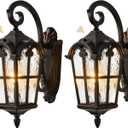 VIANIS Dusk to Dawn Outdoor Lighting, 2-Pack Porch Lights Outside, Bronze Outdoor Light Fixture, Exterior Lighting Fixtures, Oil Rubbed Bronze Front Porch Lights, Aluminum Anti-Rust, Hardwired