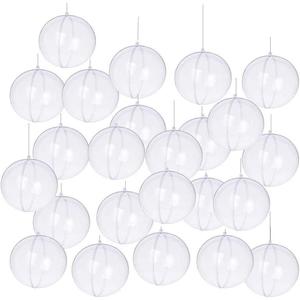Clear Plastic Acrylic Fillable Transparent Ball Ornament Bauble Sphere for Wedding Party Festival Home Decor (80mm 24pcs)