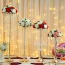 LoveCat Artificial Flower Centerpieces for Tables: 6pcs of Rose Flower Balls, Flower Kissing Balls, Fake 15-Head Plastic Flower Roses with Base for Birthday Party Christmas Home Wedding Decor (White)