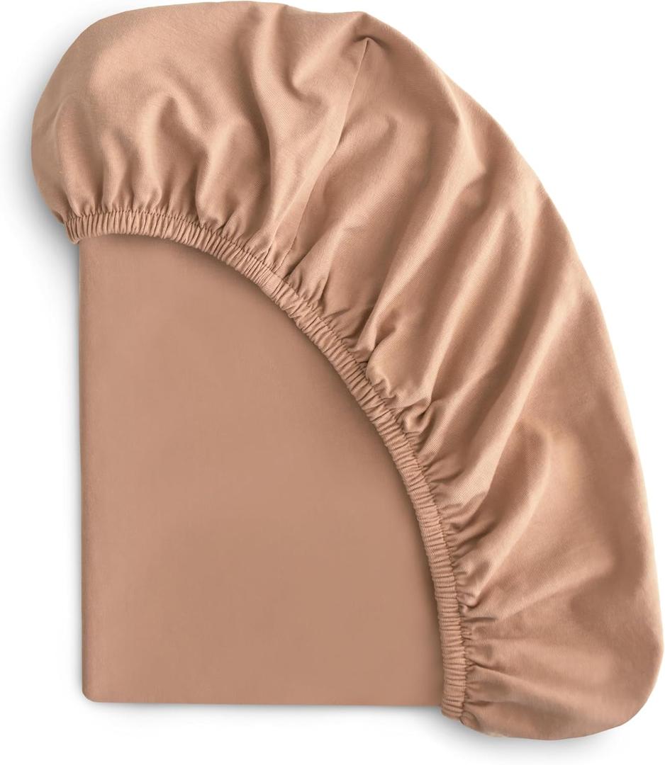 mushie Stretchy & Soft Crib Sheet | Fitted 28" x 52" (Natural)