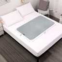 Waterproof Mattress Pad, Incontinence Bed Pads Washable, Slip Resistant Washable Underpads (52"x34"), Absorbent Reusable Protector for Bedwetting, Children, Pets, Seniors, Gray