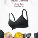 Momcozy Nursing Bras for Breastfeeding, YN21 Seamless Ultra Comfort Maternity Bra, Natural Shape, Pregnancy Sleep Bralette (Black, L)