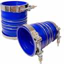 Silicone Charge Air Cooler Hump Hose 4" X 6" Heavy Duty Intercooler Hoses Boot Kit with T-bolt Clamps Set for Class 7 & 8 Trucks and Semi Trucks, 2PCS (Blue)