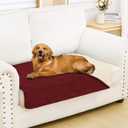 Smiry Waterproof Dog Bed Cover Blanket 30x53, Soft Reversible Pet Blanket, Washable Leakproof Cats Dogs Couch Cover for Sofa, Couch, Furniture, Wine Red/Beige