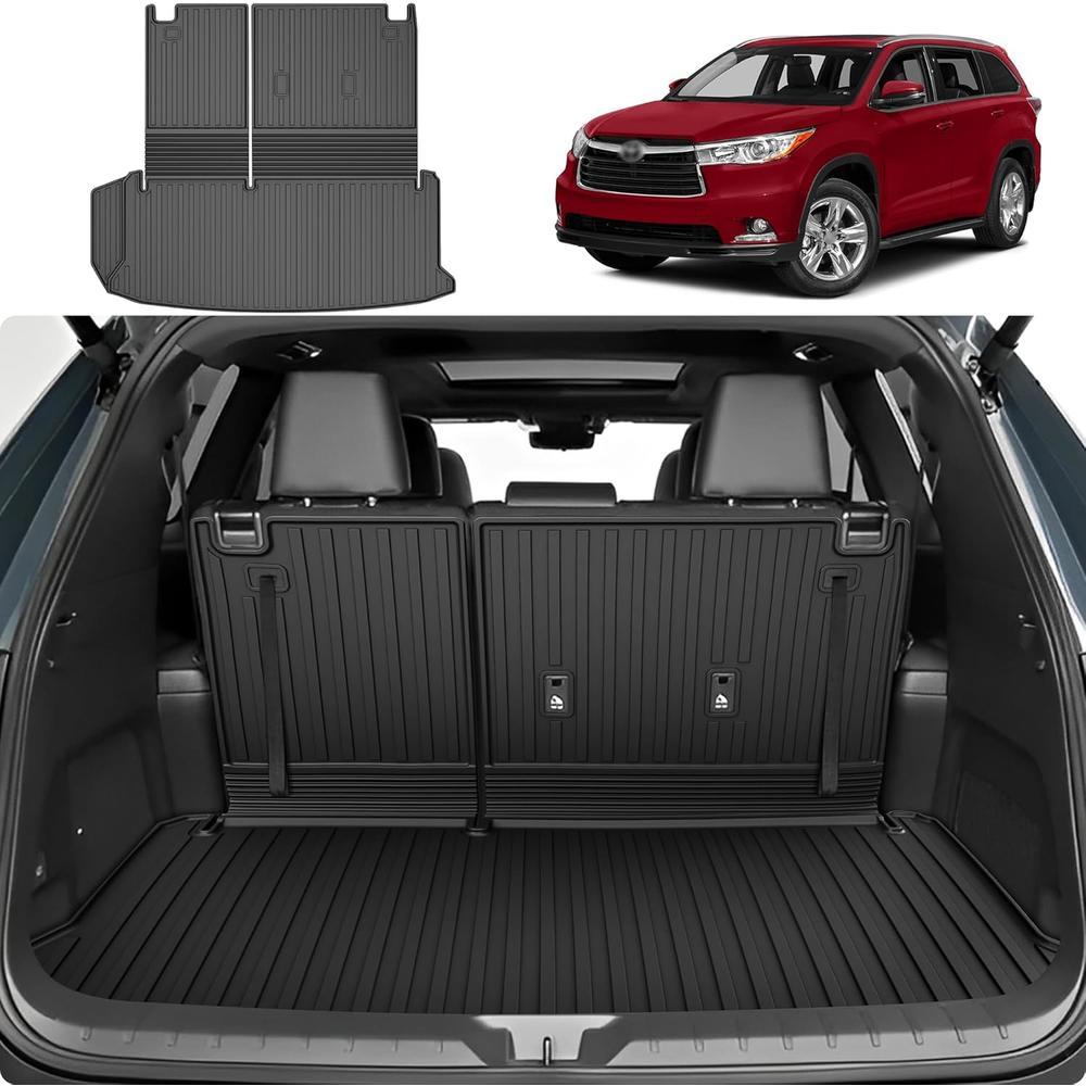 AOMSAZTO Cargo Mat Compatible with 2024 2025 2026 Toyota Grand Highlander: Cargo Liner with Backrest Mat 2-in-1 - All Weather TPE Trunk