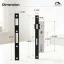 Storm Door Mortise Lock Body, Mortise Lock Replacement Parts for Old Storm Doors, 2-1/2" Handle PZ, Reversible Latch Bolt (Matte Black)