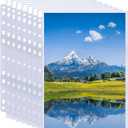 50 Pack 8x10 Photo Sleeves for 3 Ring Binder - Holds 100 Photos, Archival Safe, Acid-Free, Clear Plastic Page Protectors for Photo Albums, Postcards, Pictures